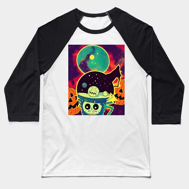 hallowen space human head robot Baseball T-Shirt by ComicsFactory